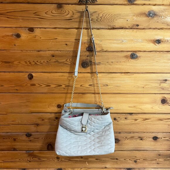 Betsey Johnson gray work tote shoulder Bag - Picture 2 of 12